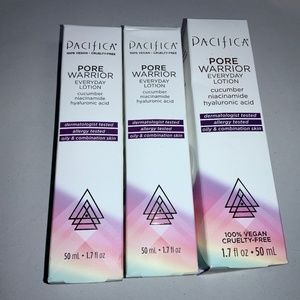 3 bottles Pacifica Pore Warrior Everyday Lotion 1.7 oz ea hyaluronic acid new